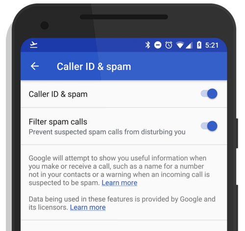Spamherkenning op Android